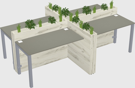 Rectangular shared desk