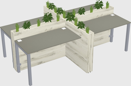 Rectangular shared desk