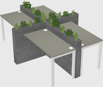 Rectangular shared desk