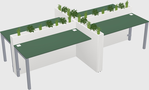 Rectangular shared desk