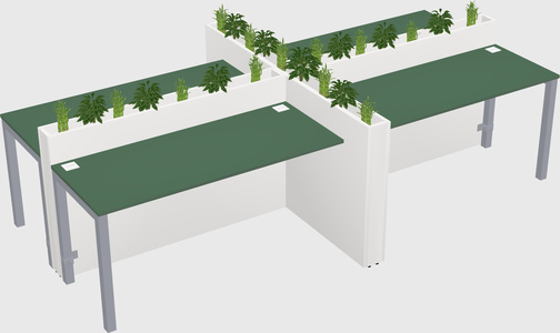 Rectangular shared desk