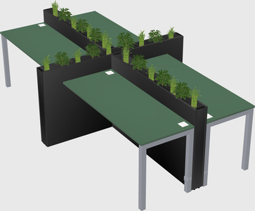 Rectangular shared desk