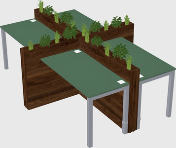 Rectangular shared desk