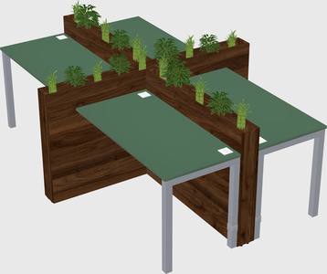 Rectangular shared desk