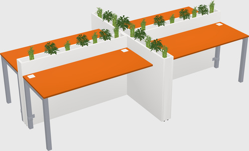 Rectangular shared desk