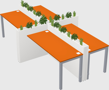 Rectangular shared desk