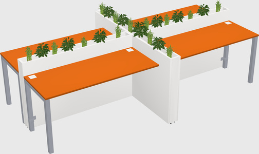 Rectangular shared desk