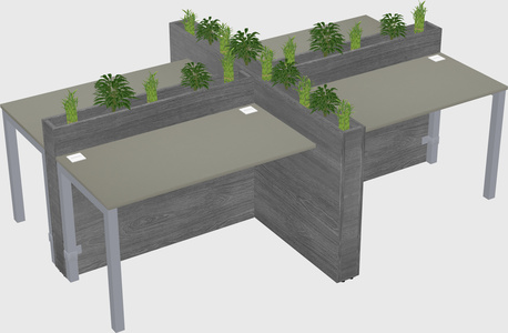 Rectangular shared desk