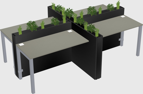 Rectangular shared desk