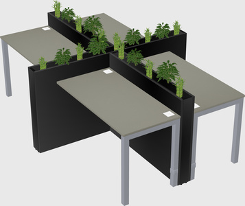 Rectangular shared desk