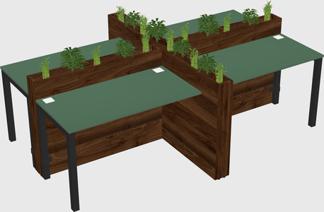 Rectangular shared desk