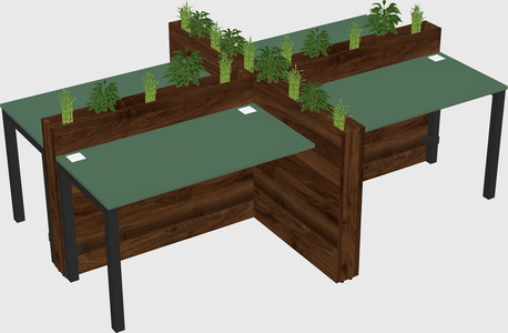Rectangular shared desk