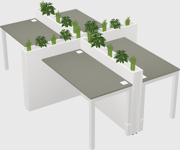Rectangular shared desk