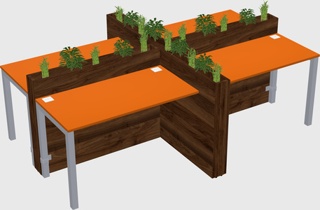 Rectangular shared desk
