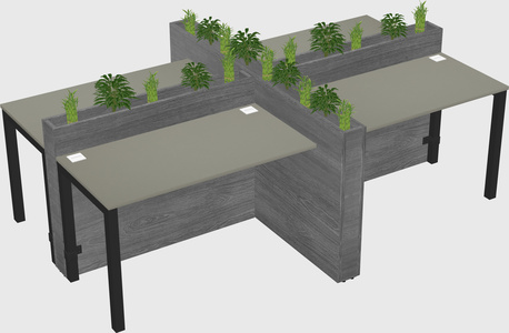 Rectangular shared desk