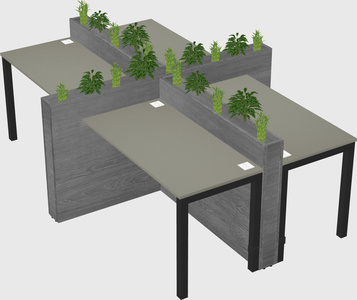 Rectangular shared desk