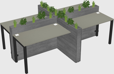 Rectangular shared desk