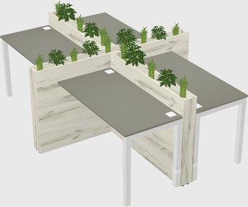 Rectangular shared desk