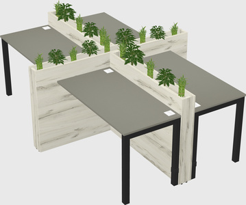 Rectangular shared desk