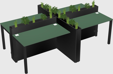 Rectangular shared desk