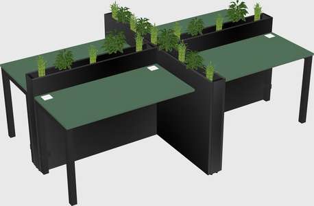 Rectangular shared desk