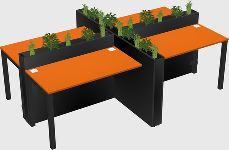 Rectangular shared desk