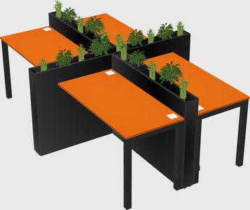 Rectangular shared desk