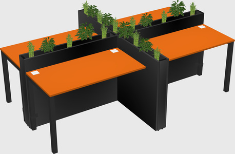 Rectangular shared desk
