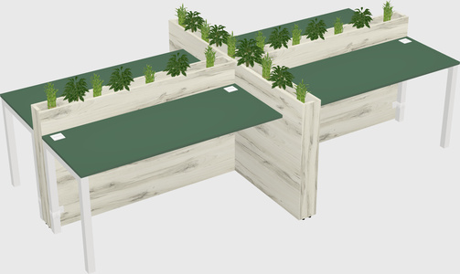 Rectangular shared desk