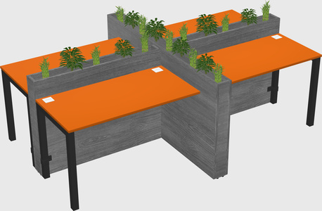 Rectangular shared desk