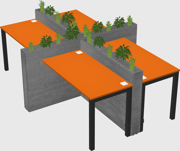 Rectangular shared desk