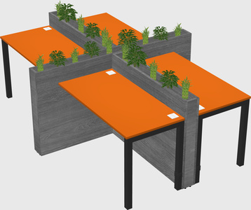 Rectangular shared desk