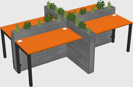 Rectangular shared desk