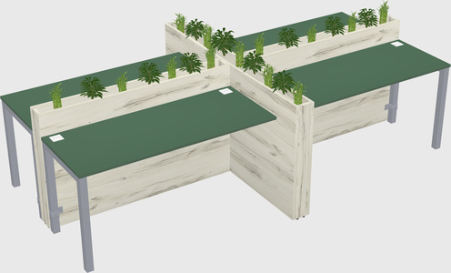Rectangular shared desk