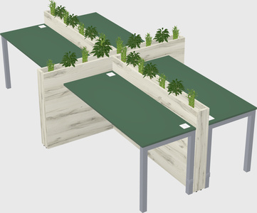 Rectangular shared desk