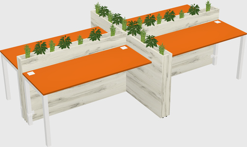 Rectangular shared desk