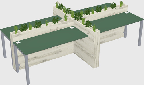 Rectangular shared desk