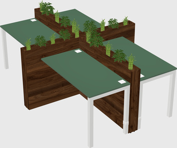 Rectangular shared desk