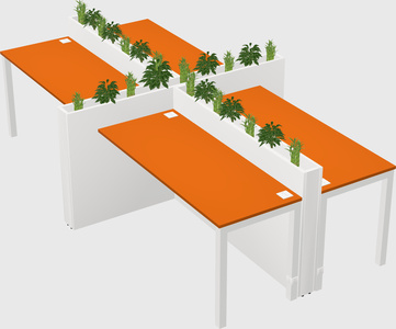 Rectangular shared desk