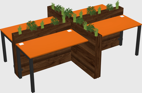 Rectangular shared desk