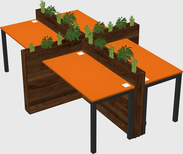 Rectangular shared desk