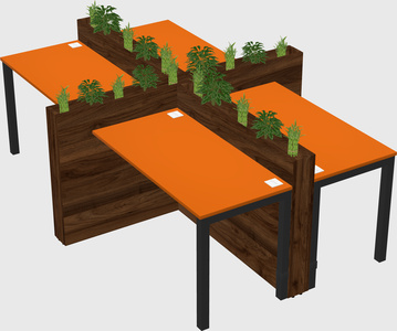 Rectangular shared desk