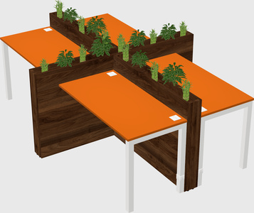 Rectangular shared desk