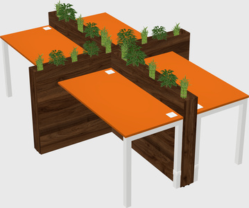 Rectangular shared desk
