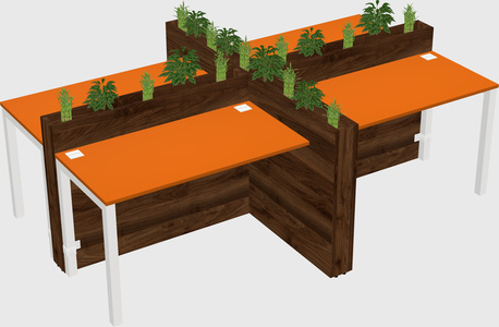 Rectangular shared desk