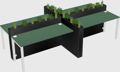 Rectangular shared desk