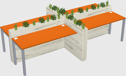 Rectangular shared desk