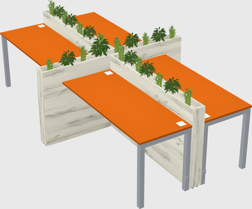 Rectangular shared desk