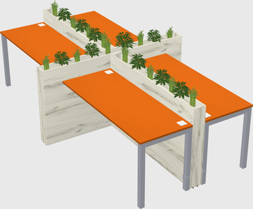 Rectangular shared desk