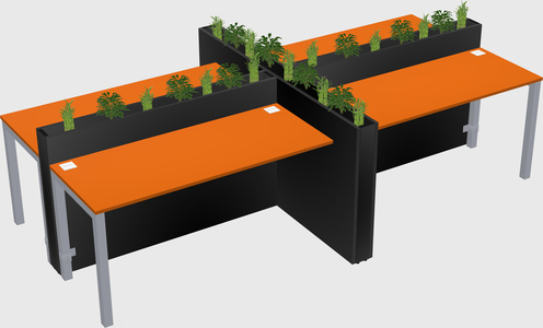 Rectangular shared desk